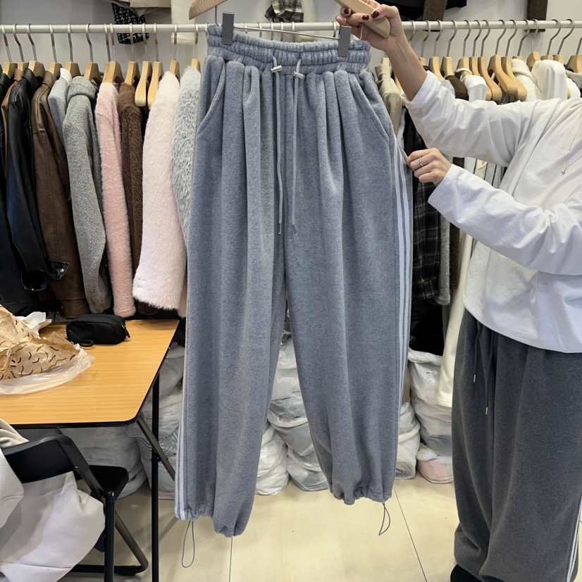 Q C東大門㊣直郵女士新品時尚真品25秋冬推薦休閑褲加絨抓絨Republlc of qc休閑褲