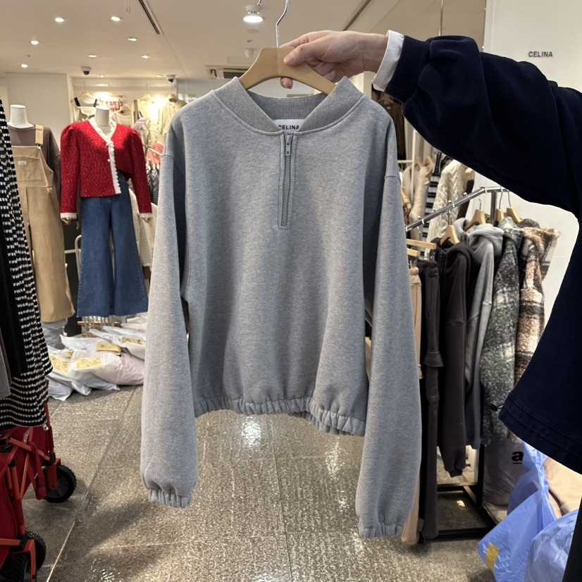 CELINA韓國直郵㊣女士新品熱賣推薦人氣25秋冬衛衣拉鏈加絨CELI_NA衛衣
