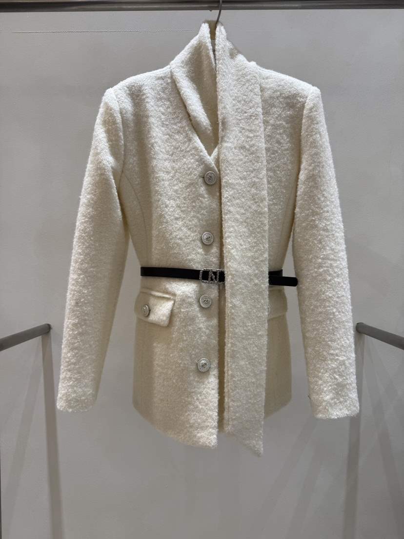 FEFFER東大門㊣實拍女裝新款職業人氣夾克含腰帶含圍巾羊毛FEFFER夾克