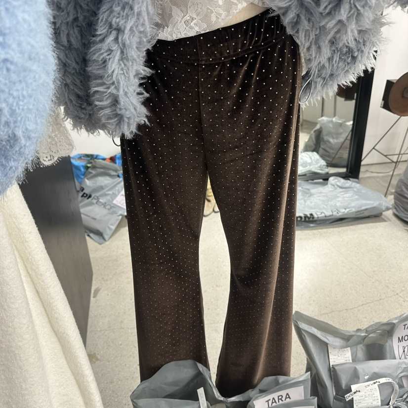 TARABY MOTION東大門㊣實拍女裝新款職業真品休閑褲天鵝絨TARABY MOTION休閑褲