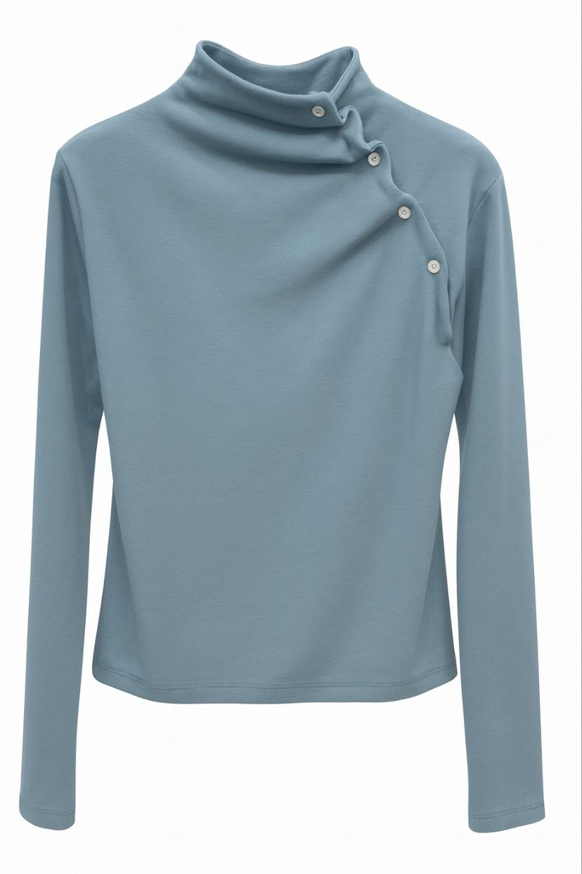 MADEMOISELL東大門㊣代購女裝新款推薦25秋冬長袖T恤Sale褶皺MADEMOISELL長袖T恤