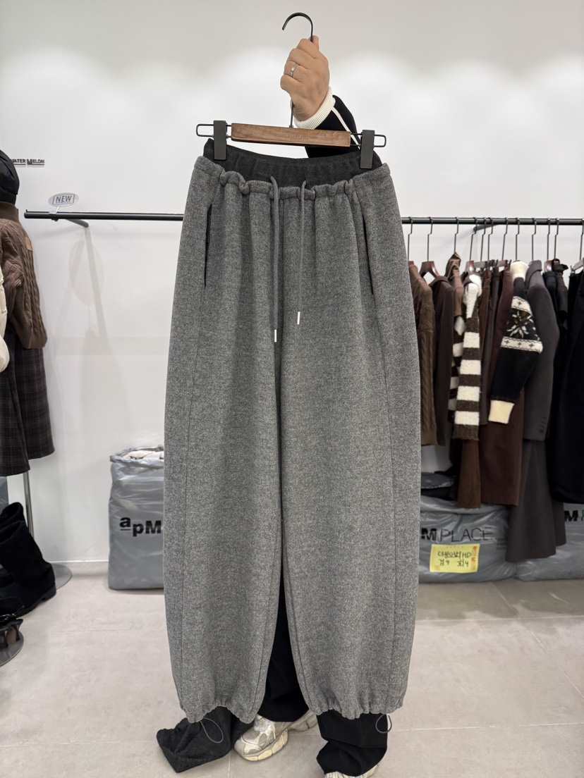 WATERMELON韓國代購㊣女士新品25秋冬熱賣休閑時尚休閑褲羊毛WATER MELON休閑褲