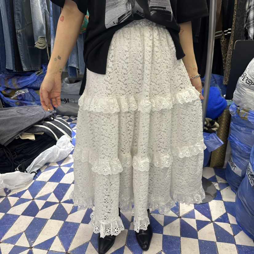 AMOUR韓國直郵㊣女裝新款熱賣25秋冬人氣時尚推薦長裙披肩蕾絲AMOUR長裙