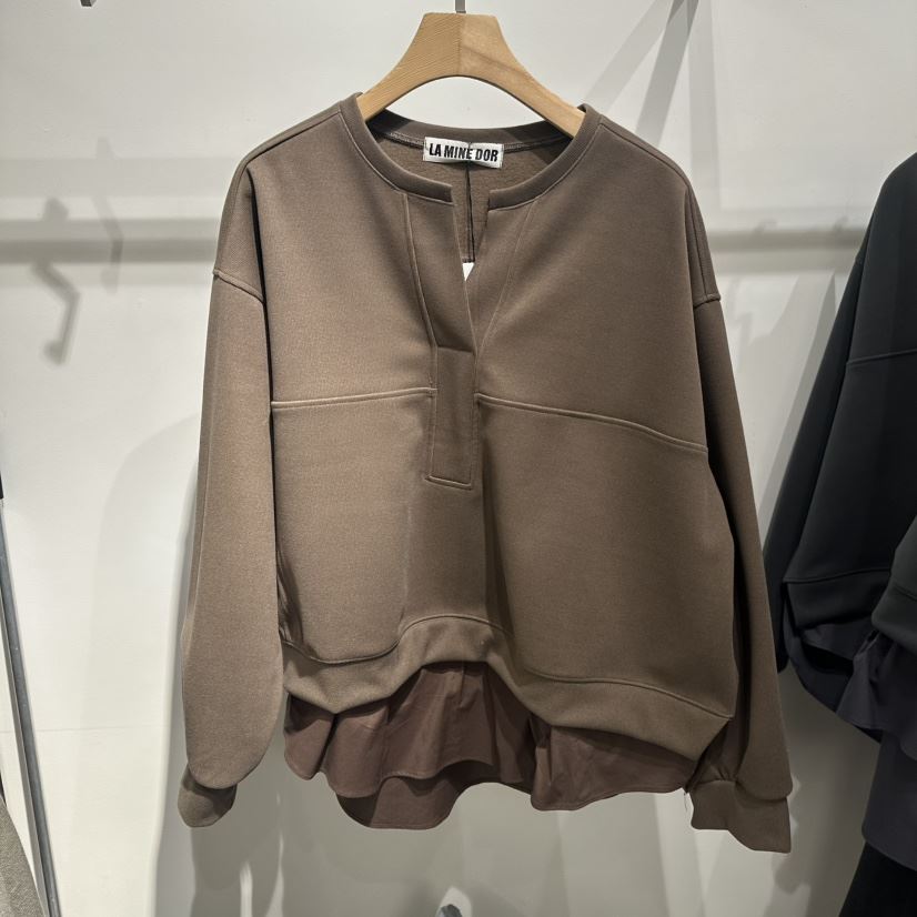 LAMINEDOR韓國代購㊣女士新品25秋冬時尚職業人氣推薦衛衣加絨LA MINE DOR衛衣