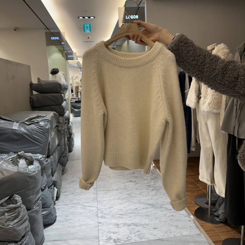 LOGON東大門㊣實拍女裝新款25秋冬職業人氣休閑毛衣不含內搭LOGON毛衣