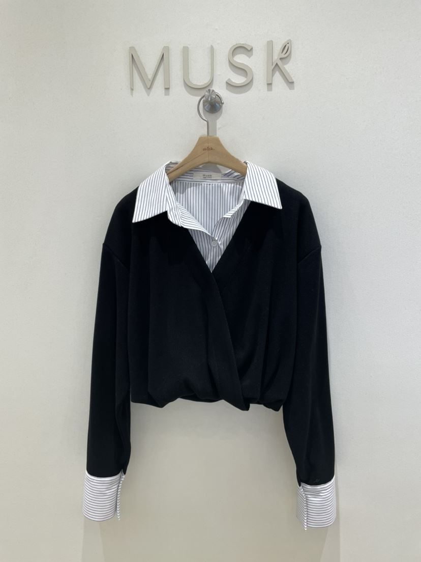 MUSK韓國代購㊣女裝新品熱賣25秋冬休閑真品推薦襯衫蕾絲衫MUSK襯衫/蕾絲衫