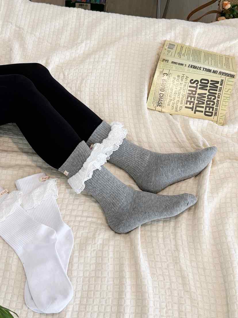 NICEALICE韓國代購㊣女士新品25秋冬真品人氣休閑推薦襪子蕾絲NICEALICE襪子
