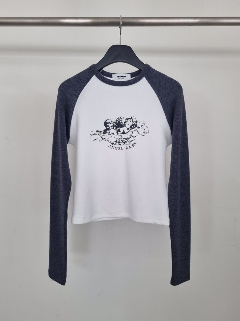 VERANDA東大門㊣直郵女士新品推薦25秋冬職業真品時尚長袖T恤VERANDA長袖T恤