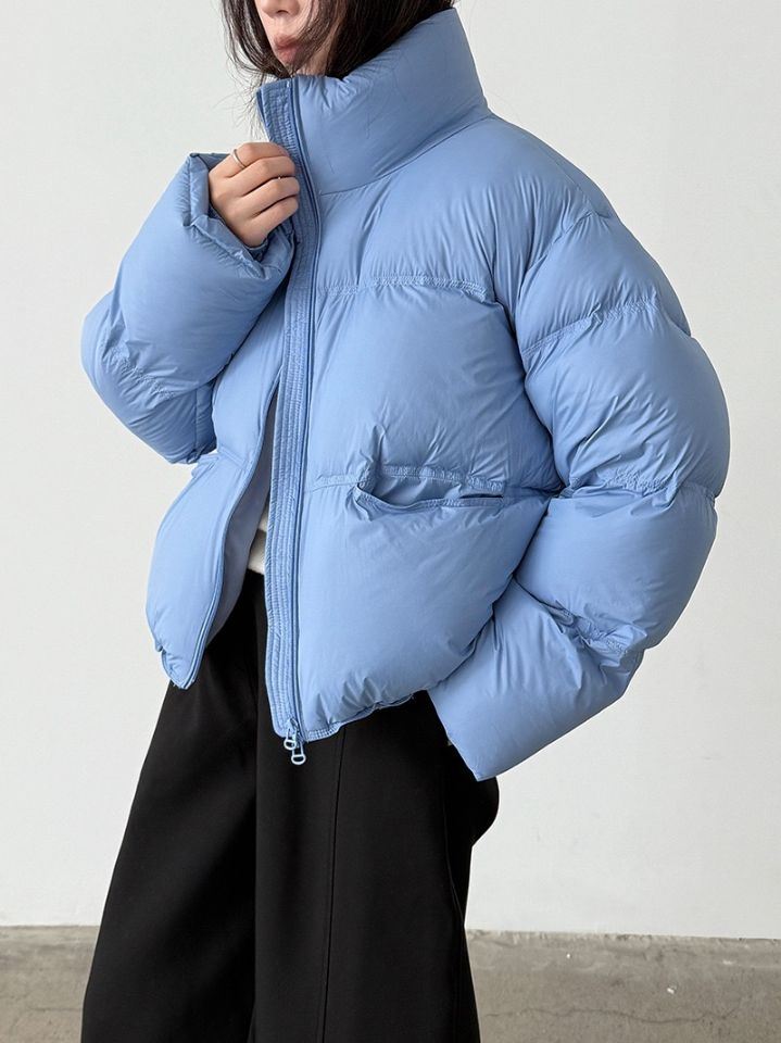 STAY HERE東大門㊣實拍女士新品人氣時尚短款羽絨服填充絨STAY HERE短款羽絨服