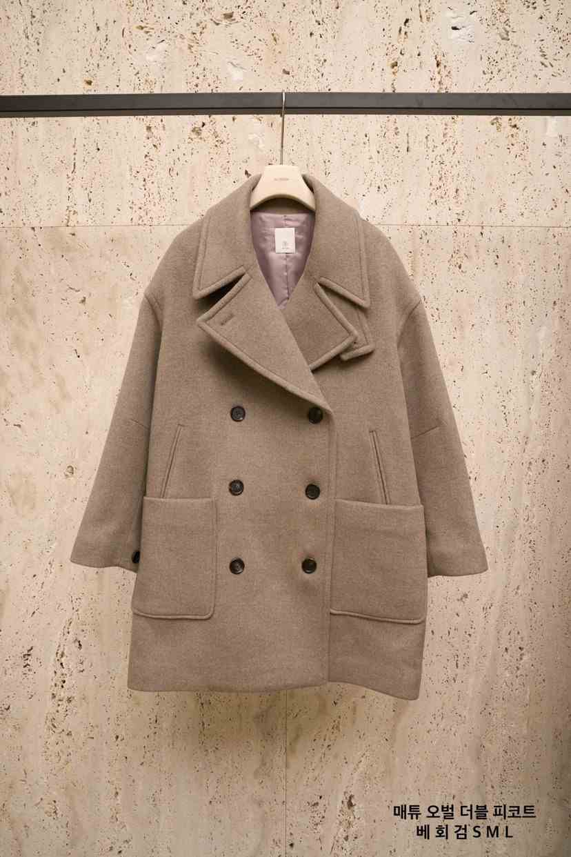 BLOSSOM東大門㊣實拍女士新款人氣25秋冬真品中長款大衣雙排扣BLOSSOM中長款大衣