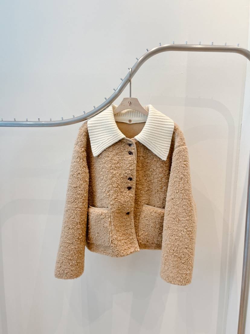 OVE韓國直郵㊣女裝新款人氣職業真品時尚推薦休閑25秋冬夾克羊毛OVE夾克