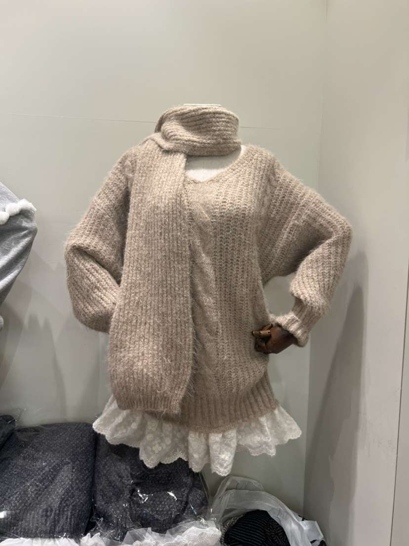 BE&amp;BE韓國直郵㊣女裝新品休閑真品時尚職業連衣裙含圍巾BE&be連衣裙