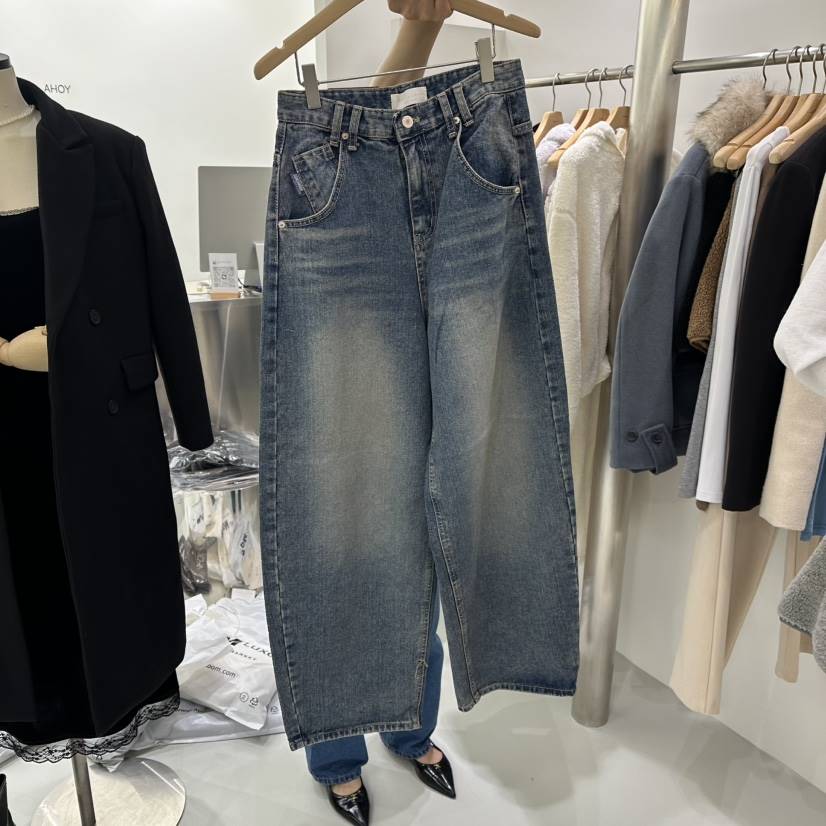 AHOY韓國直郵㊣女裝新品推薦休閑時尚25秋冬職業熱賣牛仔褲AHOY牛仔褲