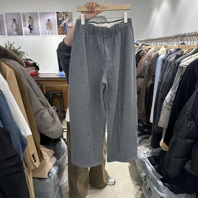 ACKER韓國直郵㊣女士新品25秋冬職業真品推薦休閑褲加絨開衩ACKER休閑褲