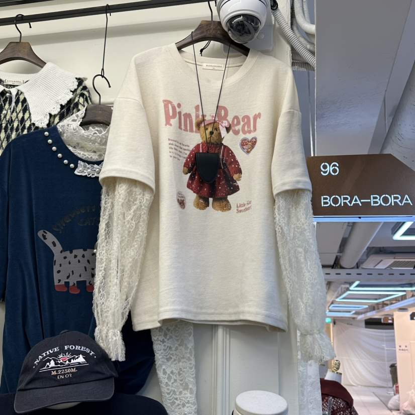 BORA BORA東大門㊣代購女士新品推薦休閑熱賣長袖T恤假兩件BORA BORA長袖T恤