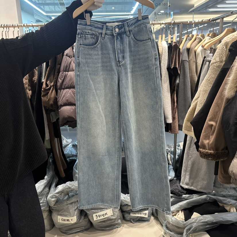 HONG.U東大門㊣代購女士新品休閑人氣時尚職業真品牛仔褲加絨HONG.U牛仔褲