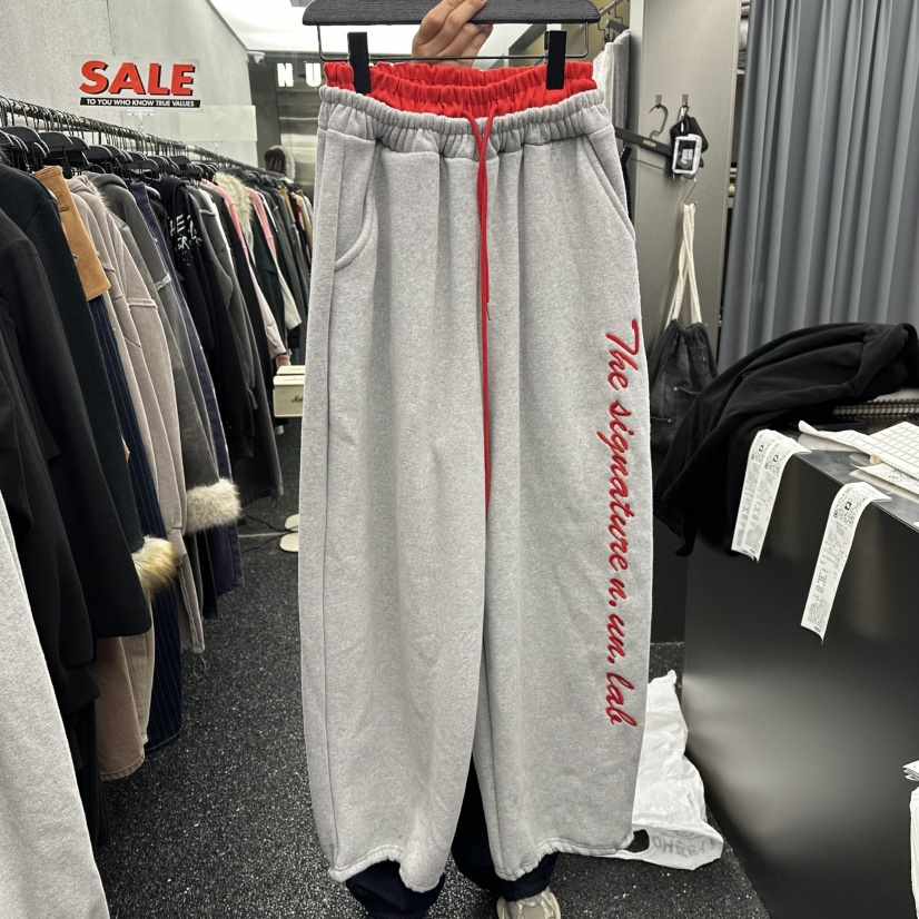 NUEUN東大門㊣代購女士新款真品推薦熱賣25秋冬休閑褲加絨抓絨NUEUN/SEEOT休閑褲