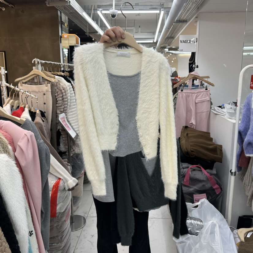 SAGE BRUSH韓國直郵㊣女士新品25秋冬熱賣人氣毛衣假兩件貂絨SAGE BRUSH毛衣