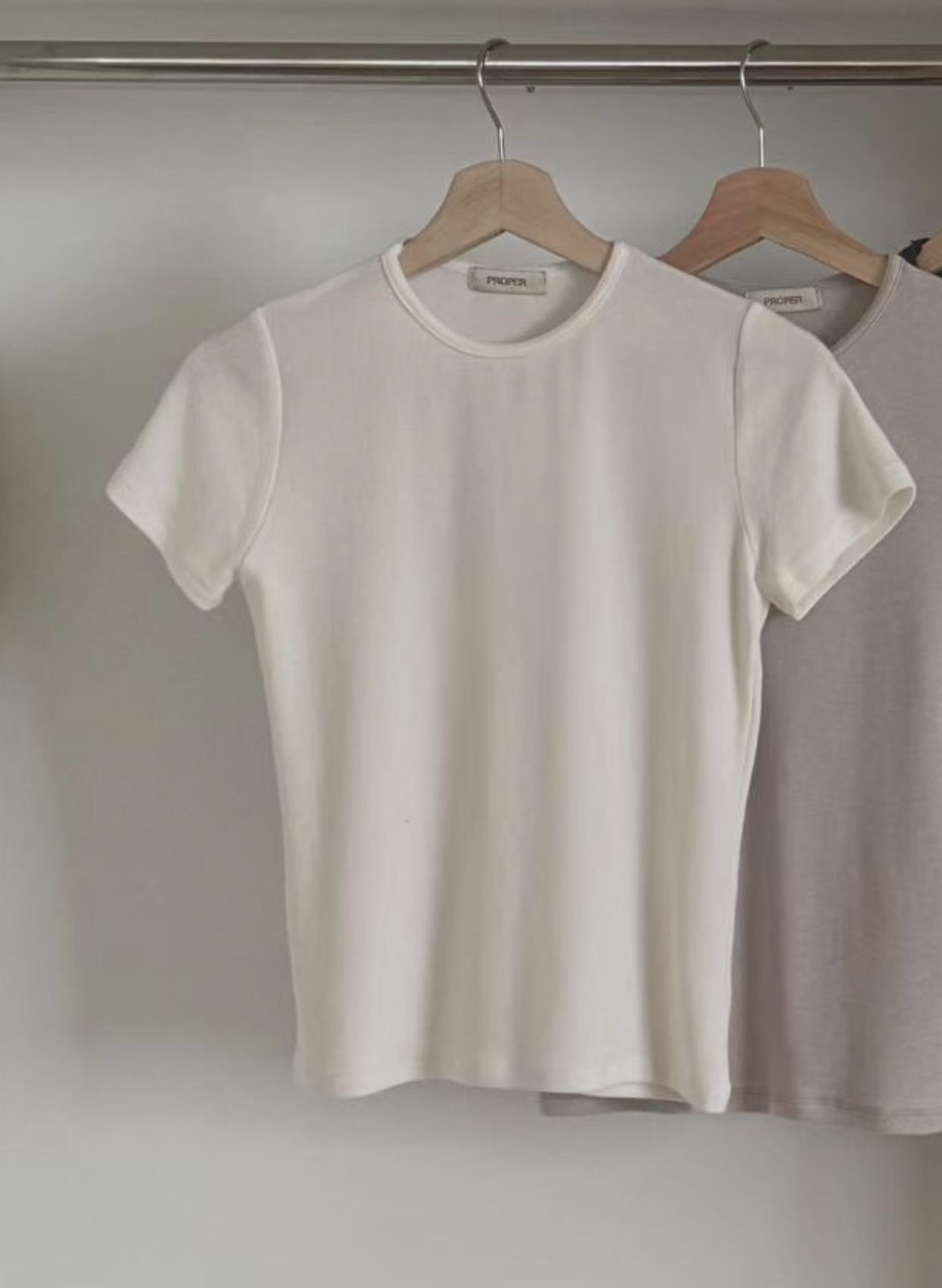 PROPER 프로퍼東大門㊣代購女士新款人氣25秋冬休閑職業T恤PROPER 프로퍼T恤