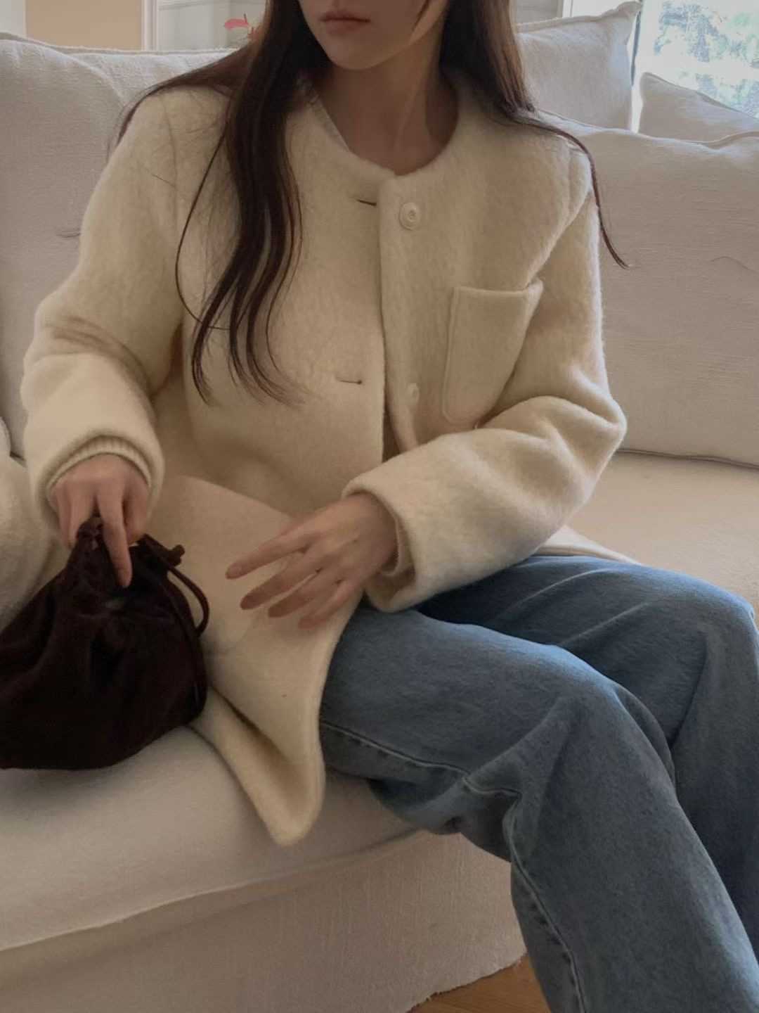 PROPER 프로퍼東大門㊣實拍女裝新品熱賣真品推薦短款大衣PROPER 프로퍼短款大衣