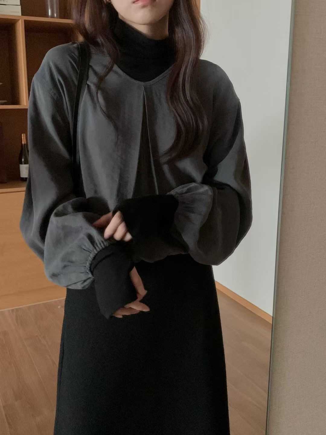 PROPER 프로퍼東大門㊣代購女士新款時尚人氣25秋冬襯衫蕾絲衫PROPER 프로퍼襯衫/蕾絲衫