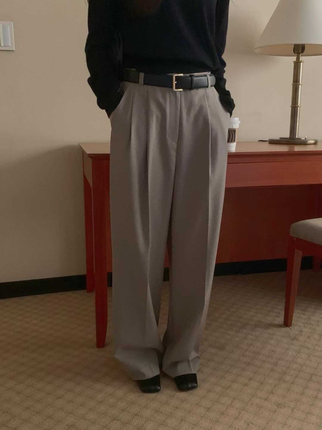 PROPER 프로퍼東大門㊣實拍女士新品時尚25秋冬休閑褲不含腰帶PROPER 프로퍼休閑褲