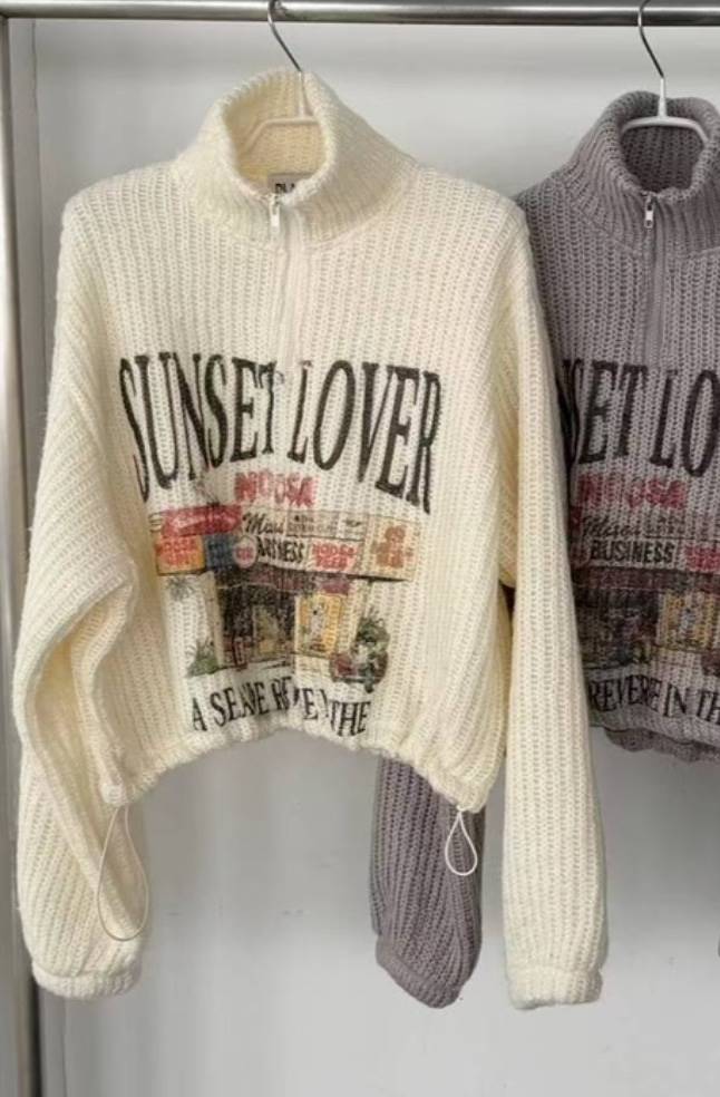 BLACKFRIDAY韓國代購㊣女裝新品時尚職業休閑熱賣針織衫拉鏈BLACK FRIDAY針織衫