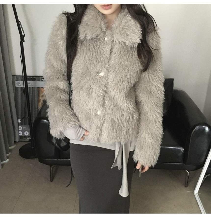 FRILL-T韓國直郵㊣女裝新款時尚休閑25秋冬職業熱賣短款大衣FRILL-T短款大衣