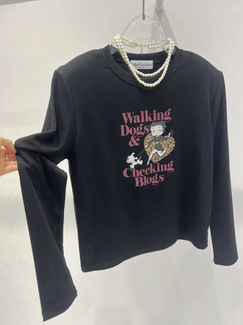 BLUE BANANA韓國直郵㊣女裝新品真品推薦休閑長袖T恤不含項鏈BLUE BANANA長袖T恤