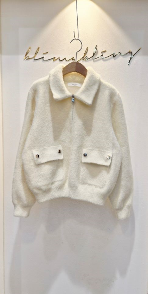 RICO韓國代購㊣女士新品時尚休閑推薦熱賣真品夾克毛絨拉鏈bling bling/RICO夾克