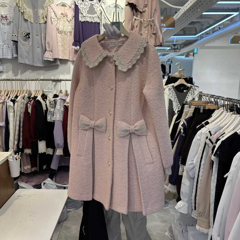 PAPA東大門㊣實拍女裝新款推薦真品時尚熱賣25秋冬中長款大衣PaPa/HALMADE中長款大衣