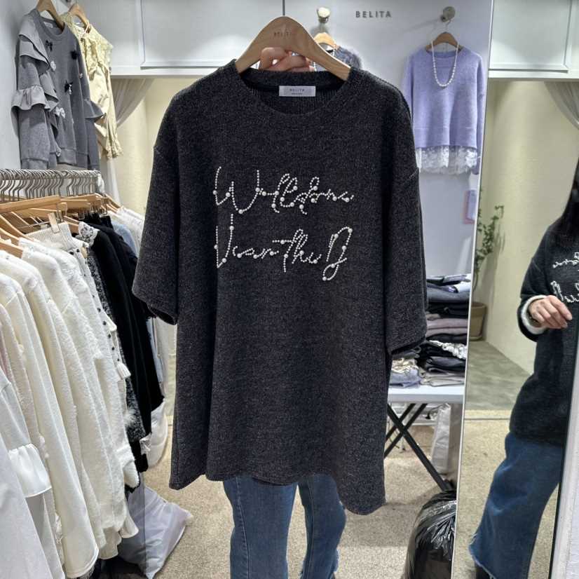 BELITA韓國直郵㊣女士新款推薦人氣真品25秋冬時尚職業熱賣T恤BELITAT恤