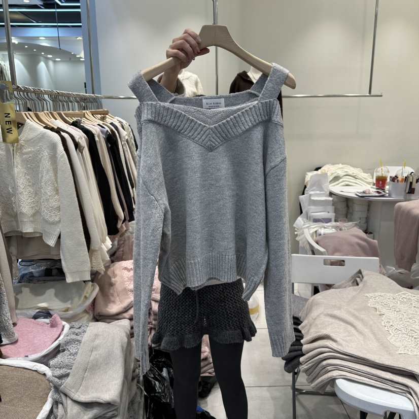 BLUE RIBBON東大門㊣實拍女士新品人氣推薦職業休閑針織衫BLUE RIBBON針織衫