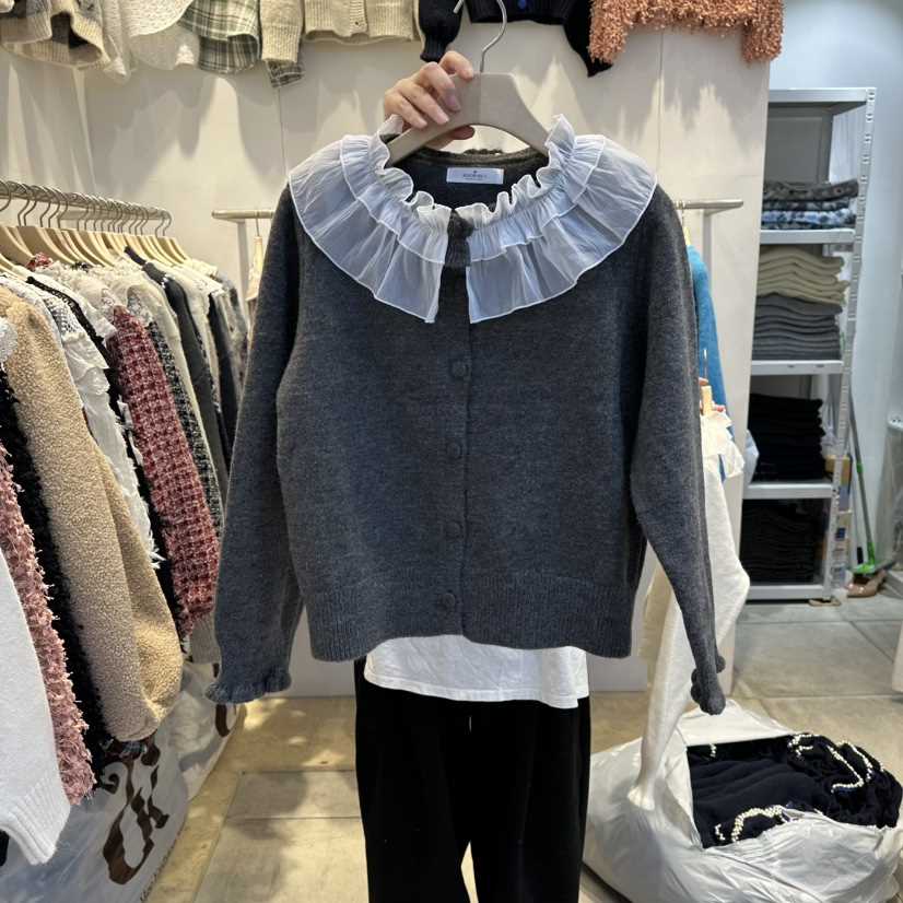 LADYBUG+ADORABLE韓國代購㊣女裝新款熱賣襯衫蕾絲衫荷葉邊LADYBUG/Adorable襯衫/蕾絲衫