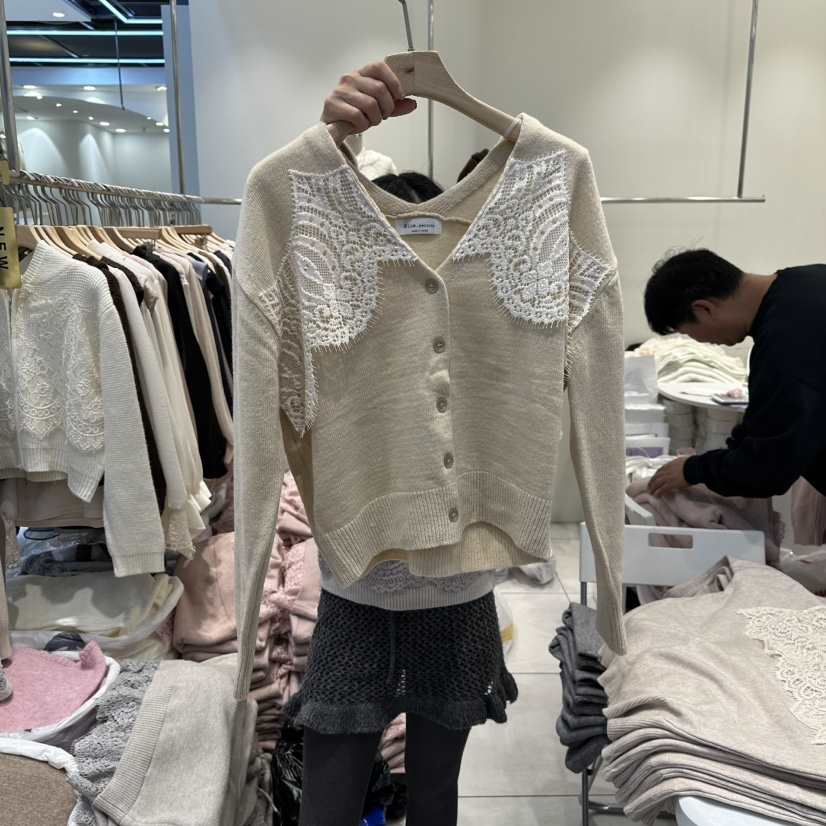 BLUE RIBBON東大門㊣代購女裝新品職業熱賣休閑25秋冬針織衫V領BLUE RIBBON針織衫