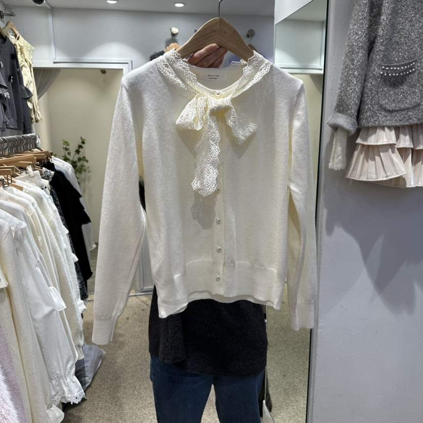 BELITA東大門㊣代購女士新款休閑真品人氣25秋冬針織衫蕾絲BELITA針織衫