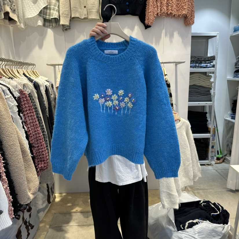 LADYBUG+ADORABLE東大門㊣實拍女士新款人氣職業針織衫花朵LADYBUG/Adorable針織衫