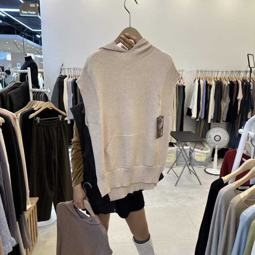 FUNNY POWDER韓國直郵㊣女裝新款熱賣職業時尚推薦針織衫口袋THE FUNNY針織衫