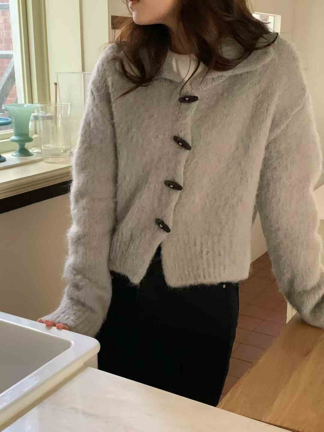 ALL OVER東大門㊣實拍女裝新款人氣休閑推薦熱賣針織衫開衫ALL OVER針織衫