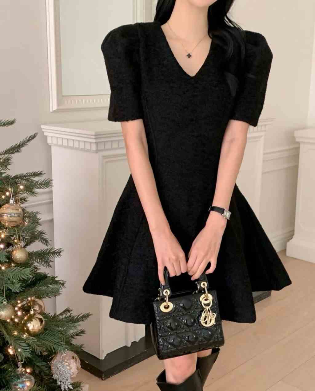 ALL OVER韓國直郵㊣女士新品人氣25秋冬職業推薦時尚連衣裙ALL OVER連衣裙