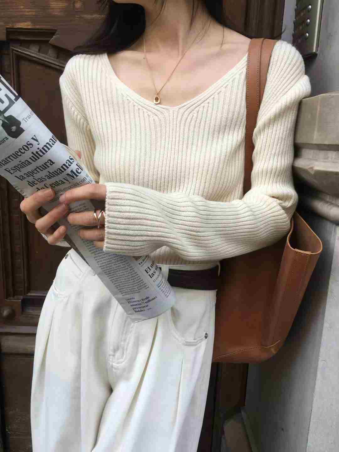 ALL OVER東大門㊣實拍女士新款人氣熱賣推薦25秋冬時尚針織衫ALL OVER針織衫