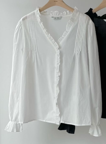 ALL OVER韓國代購㊣女裝新品時尚人氣職業25秋冬襯衫蕾絲衫ALL OVER襯衫/蕾絲衫