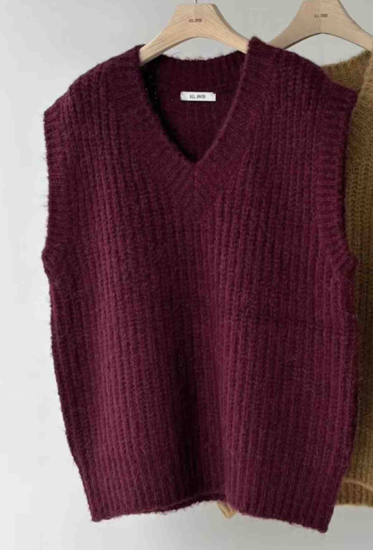 ALL OVER東大門㊣代購女裝新款熱賣休閑推薦25秋冬吊帶背心V領ALL OVER吊帶/背心