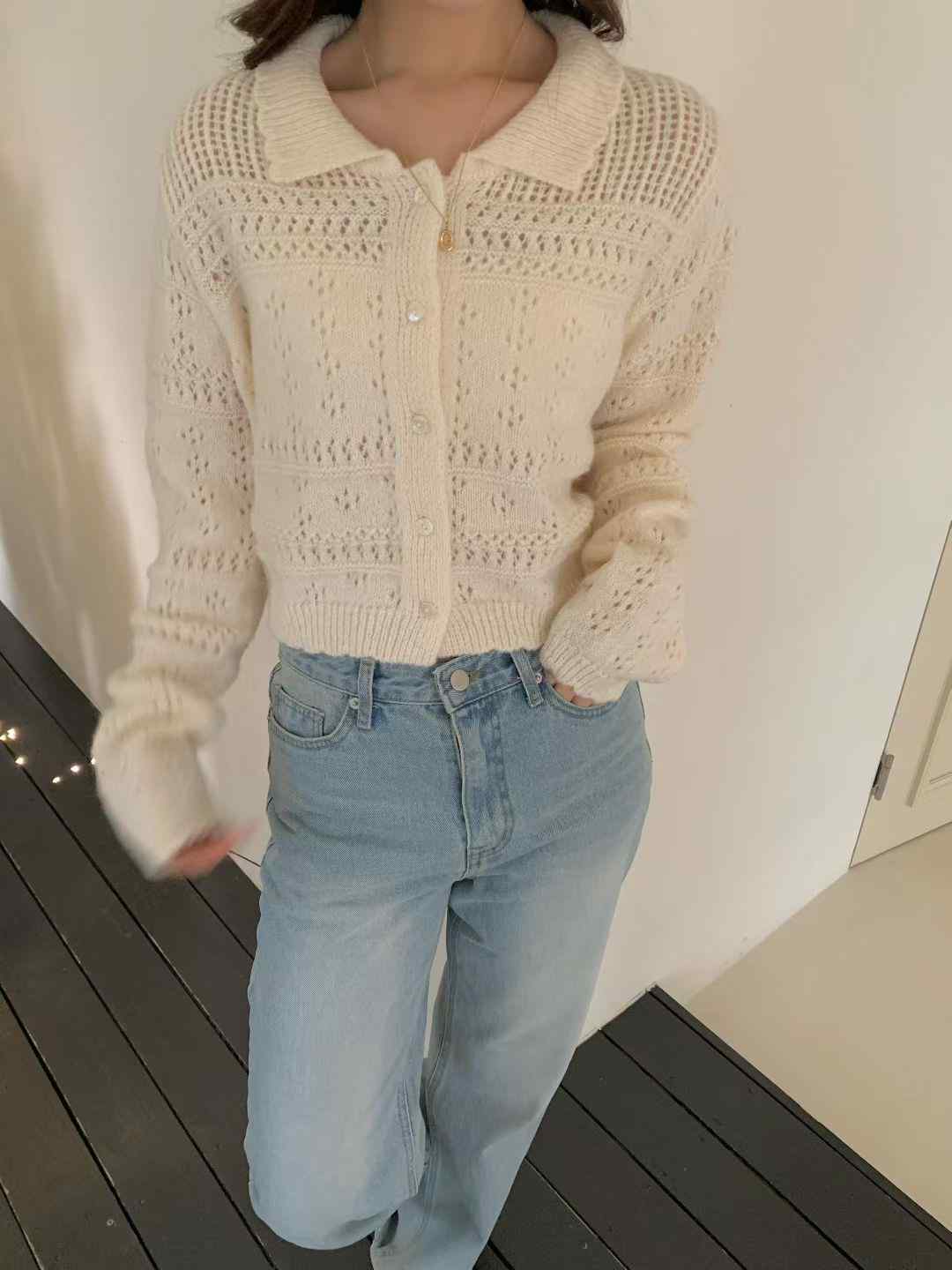 ALL OVER韓國直郵㊣女裝新品人氣職業25秋冬時尚休閑針織衫ALL OVER針織衫