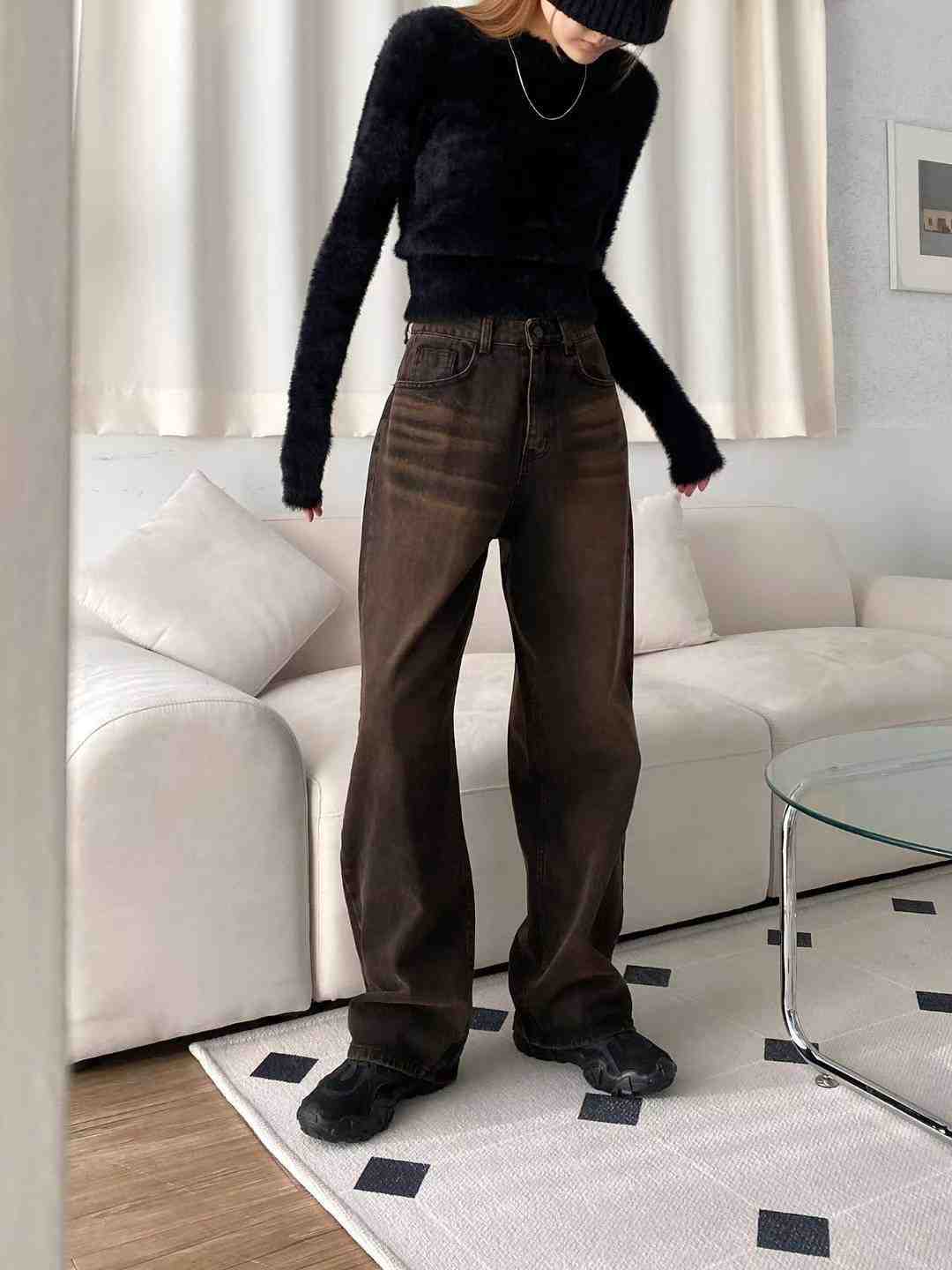 STYLE LAB韓國代購㊣女士新品職業人氣25秋冬推薦時尚牛仔褲STYLE LAB牛仔褲