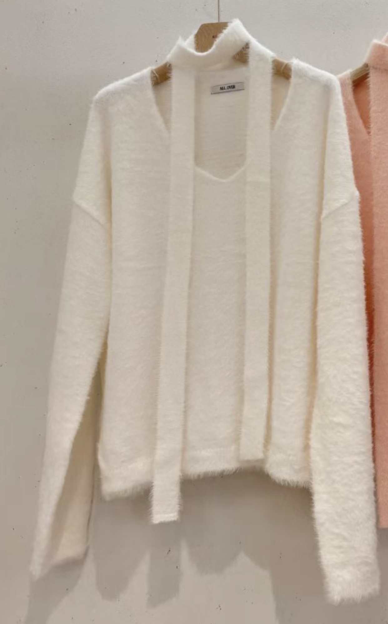 ALL OVER東大門㊣實拍女士新款真品推薦休閑25秋冬針織衫含脖帶ALL OVER針織衫