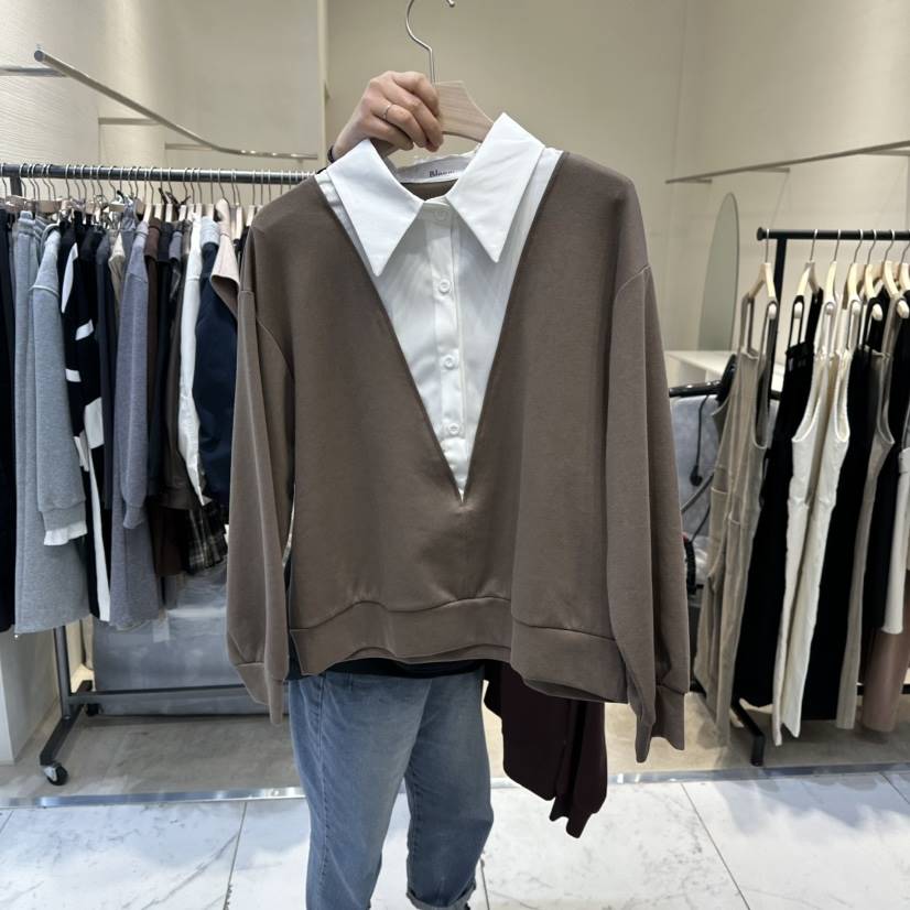 BLOOM韓國代購㊣女裝新品人氣休閑熱賣25秋冬襯衫蕾絲衫假兩件BLOOM-Q襯衫/蕾絲衫