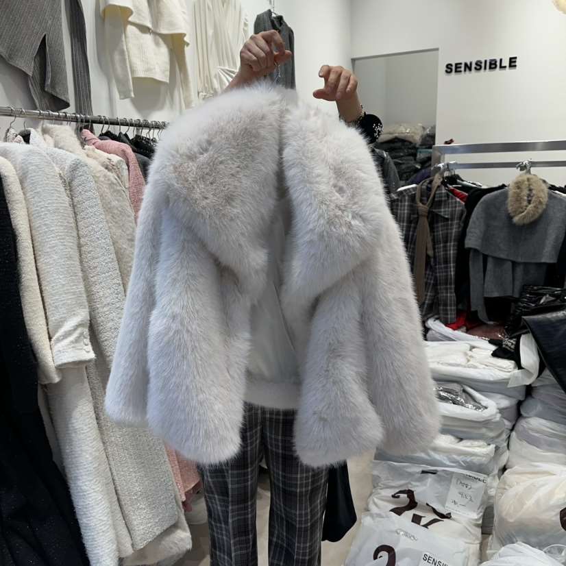 SENSIBLE-S韓國直郵㊣女士新款真品職業人氣推薦短款大衣皮草SENSIBLE短款大衣