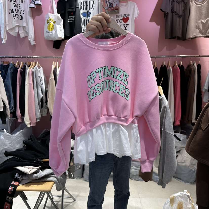 K STORY東大門㊣直郵女裝新品25秋冬真品人氣衛衣假兩件加絨K STORY衛衣