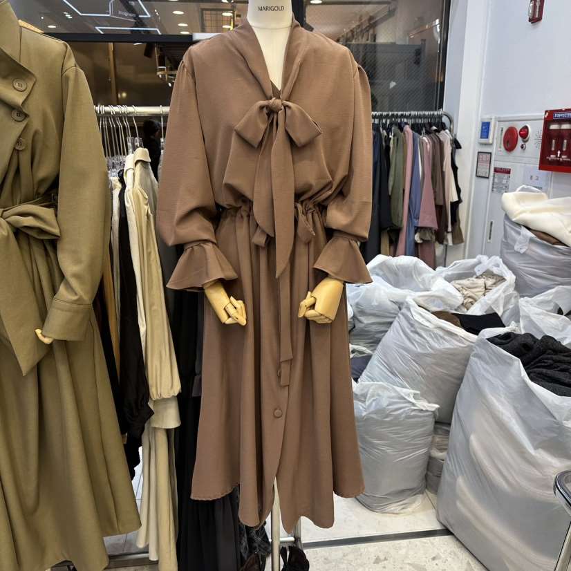 MARIGOLD韓國代購㊣女裝新品熱賣時尚真品休閑25秋冬連衣裙圍巾MARIGOLD連衣裙